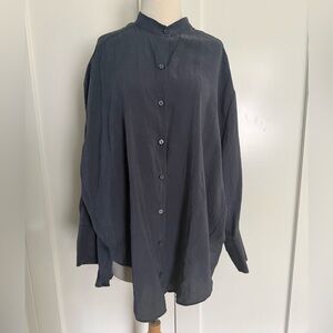 Zara Charcoal oversized button front shirt